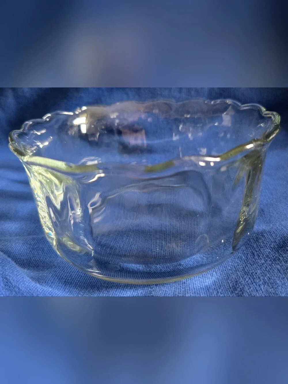 VTG Anchor Hocking Clear Glass Scalloped Bowls 10oz Custard Cups 4.75